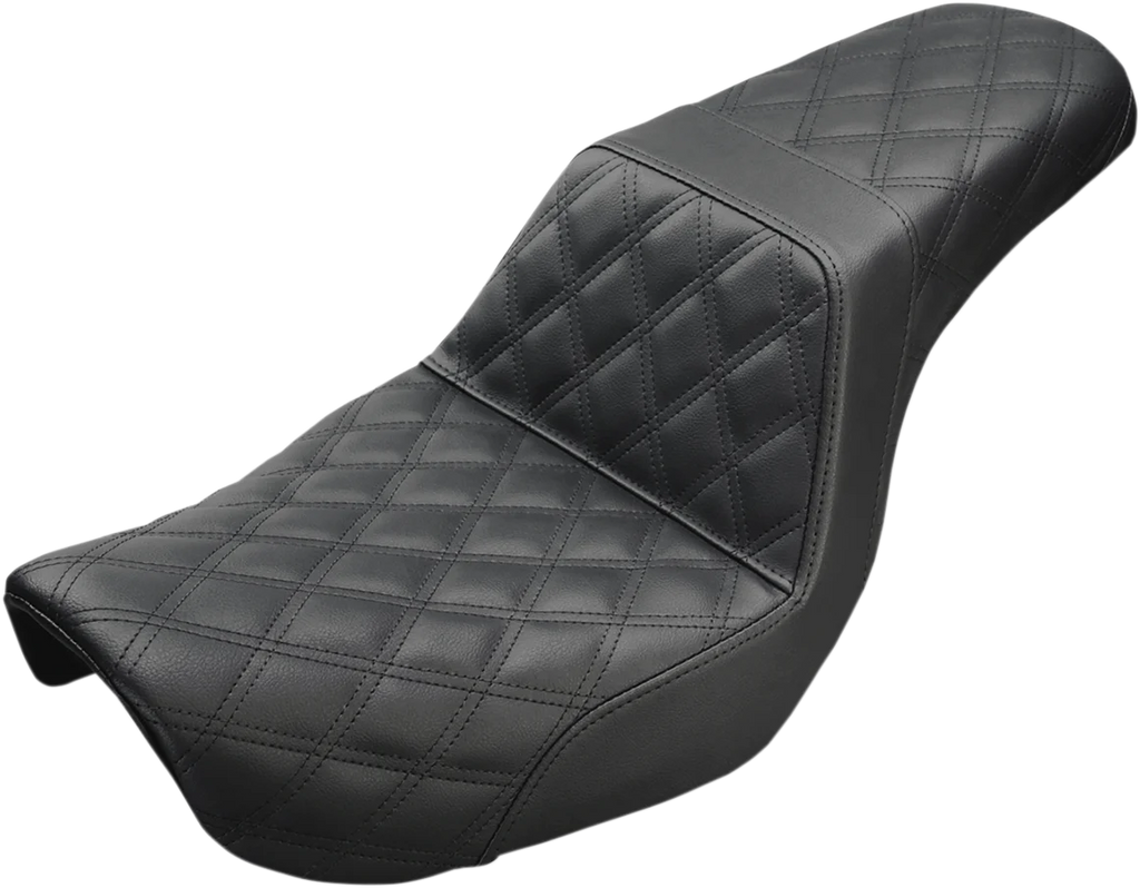 Saddlemen Step-Up Seat - Full Lattice Stitch - Black - Dyna 804-04-175 - Main Product View