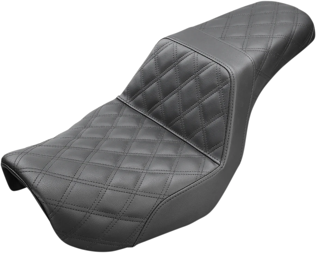 Saddlemen Step-Up Seat - Full Lattice Stitch - Black - Dyna 806-04-175 - Main Product View