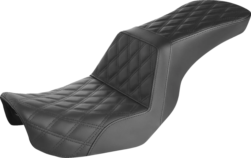 Saddlemen Step-Up Seat - Full Lattice Stitch - Black - Dyna 806-04-195 - Main Product View