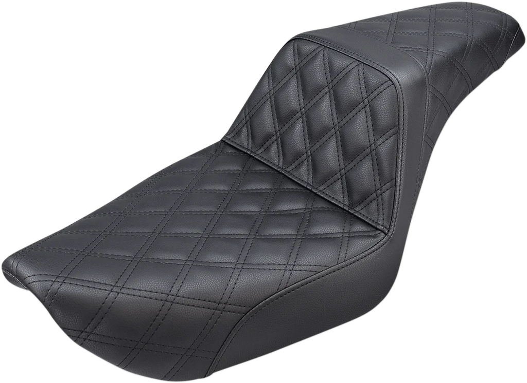 Saddlemen Step-Up Seat - Full Lattice Stitch - Black - Dyna 896-04-175 - Main Product View