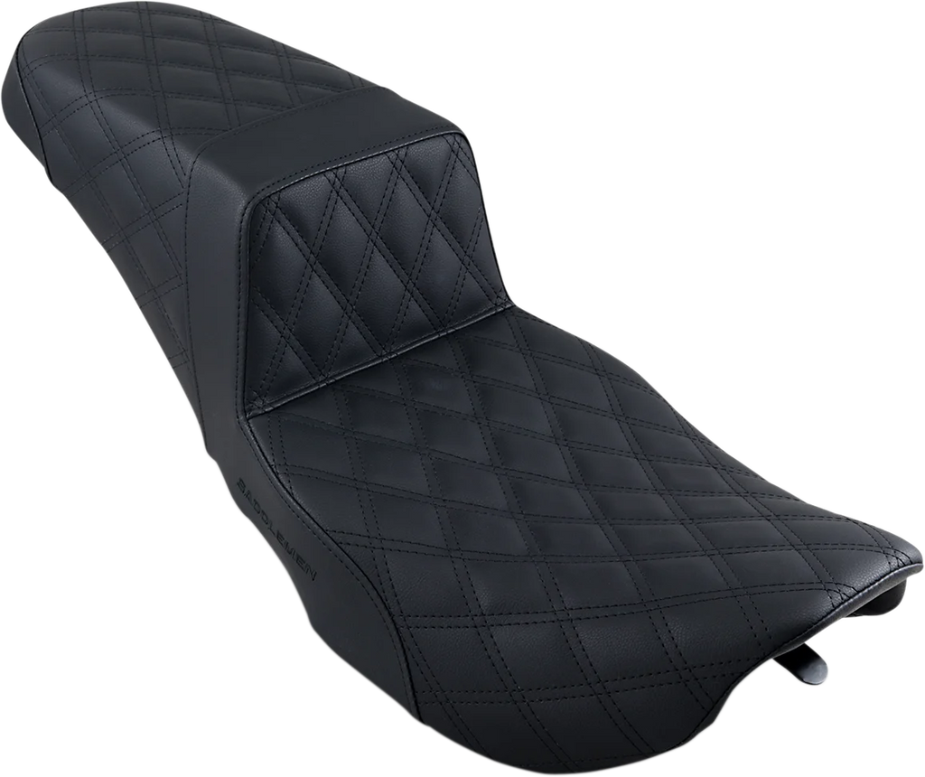 Saddlemen Step-Up Seat - Full Lattice Stitch - Black - FLHR/FLHX 897-06-175 - Side View
