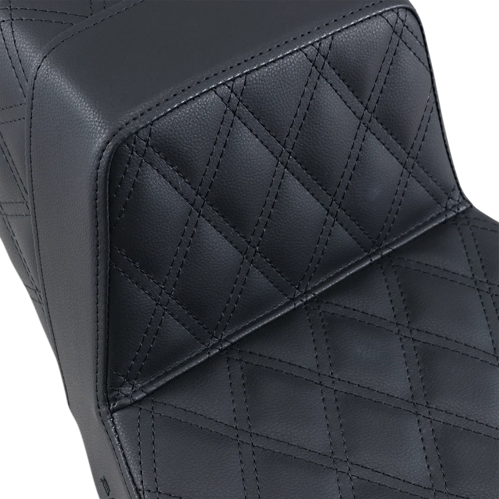 Saddlemen Step-Up Seat - Full Lattice Stitch - Black - FLHR/FLHX 897-06-175 - Back View