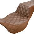 Load image into Gallery viewer, Saddlemen Step-Up Seat - Full Lattice Stitch - Brown - '08-'23 FL 808-07B-175BR - Main Product View