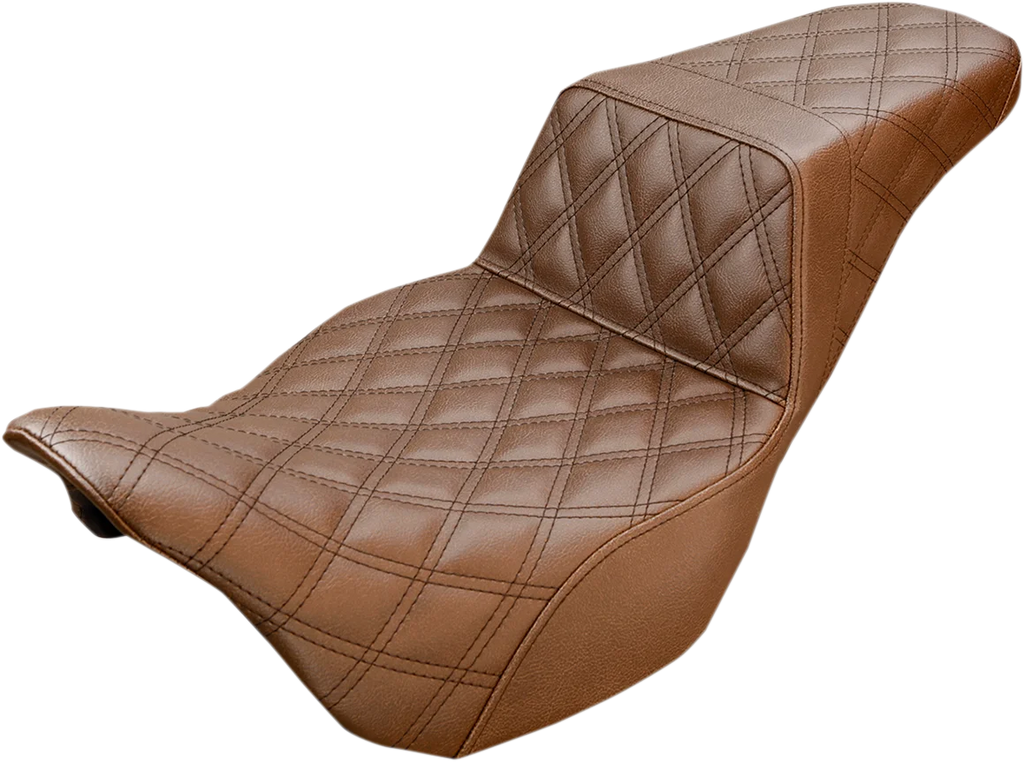Saddlemen Step-Up Seat - Full Lattice Stitch - Brown - '08-'23 FL 808-07B-175BR - Main Product View