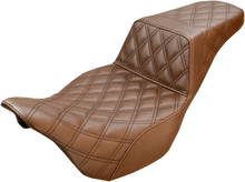 Load image into Gallery viewer, Saddlemen Step-Up Seat - Full Lattice Stitch - Brown - '08-'23 FL 808-07B-175BR - Main Product View