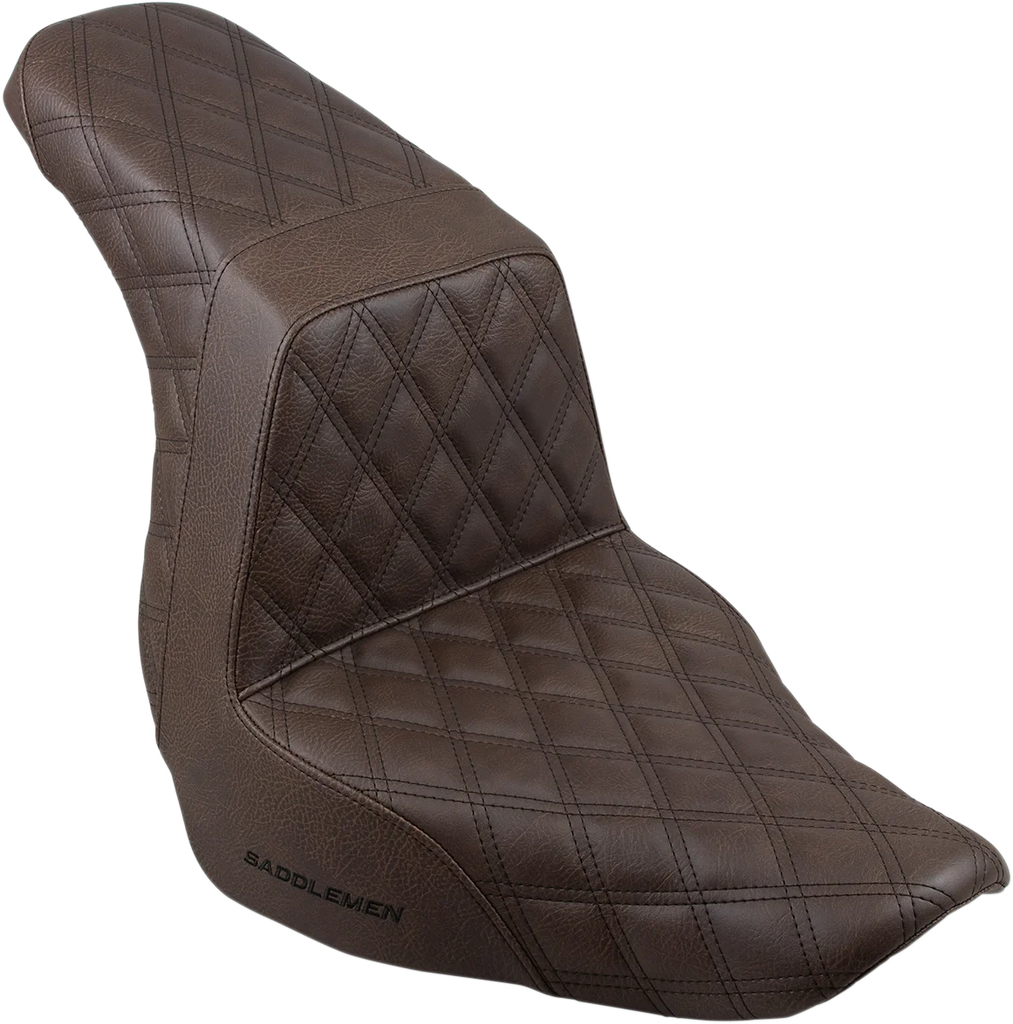 Saddlemen Step-Up Seat - Full Lattice Stitch - Brown 818-29-175BR - Main Product View