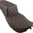 Load image into Gallery viewer, Saddlemen Step-Up Seat - Full Lattice Stitch - Brown 897-06-175BR - Side View