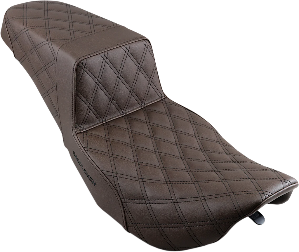 Saddlemen Step-Up Seat - Full Lattice Stitch - Brown 897-06-175BR - Side View