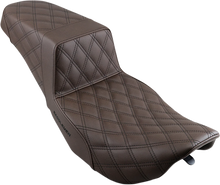 Load image into Gallery viewer, Saddlemen Step-Up Seat - Full Lattice Stitch - Brown 897-06-175BR - Side View