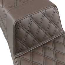 Load image into Gallery viewer, Saddlemen Step-Up Seat - Full Lattice Stitch - Brown 897-06-175BR - Back View