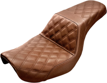 Load image into Gallery viewer, Saddlemen Step-Up Seat - Full Lattice Stitch - Brown - Dyna 804-04-175BR - Main Product View