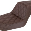Load image into Gallery viewer, Saddlemen Step-Up Seat - Full Lattice Stitch - Brown - Dyna 896-04-175BR - Main Product View