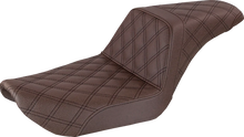 Load image into Gallery viewer, Saddlemen Step-Up Seat - Full Lattice Stitch - Brown - Dyna 896-04-175BR - Main Product View