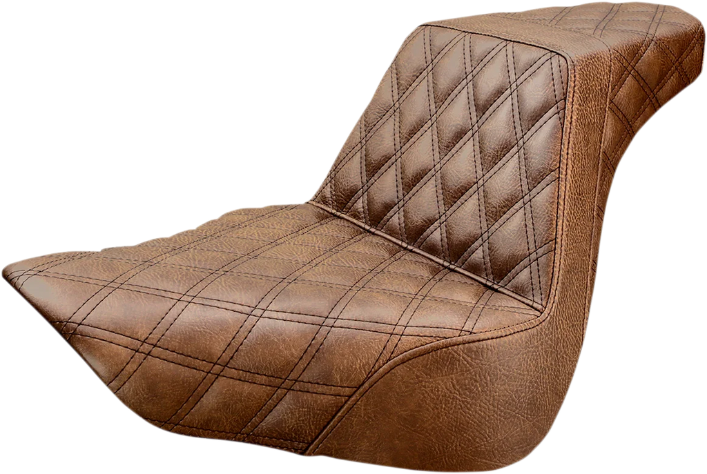 Saddlemen Step-Up Seat - Full Lattice Stitch - Brown - FL/FX '18-'23 818-27-175BR - Main Product View