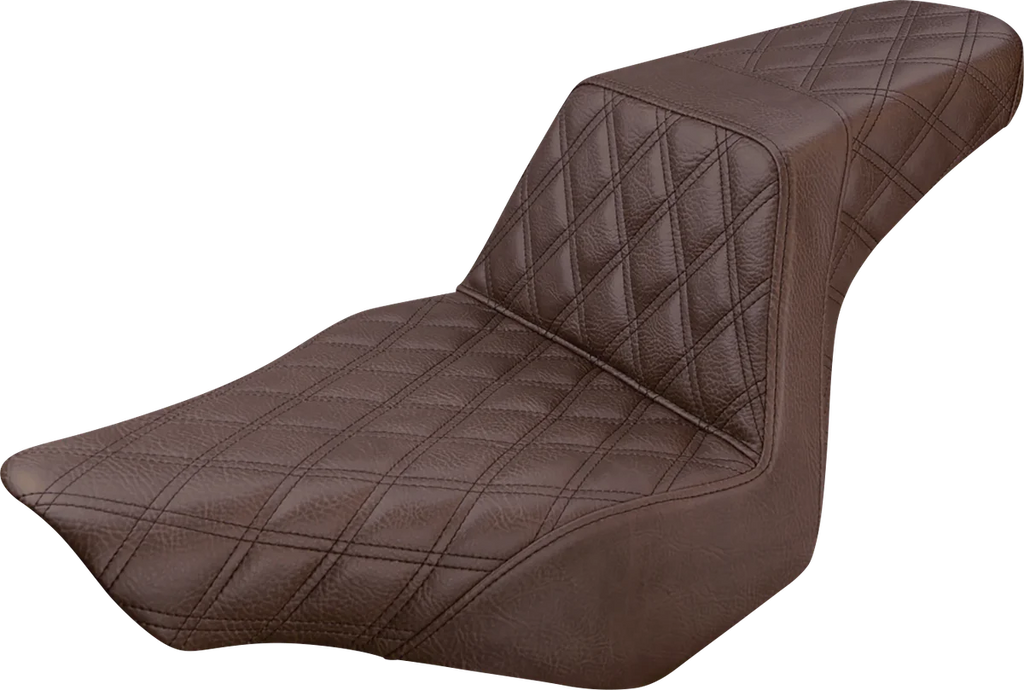 Saddlemen Step-Up Seat - Full Lattice Stitch - Brown - FXSB 813-27-175BR - Main Product View