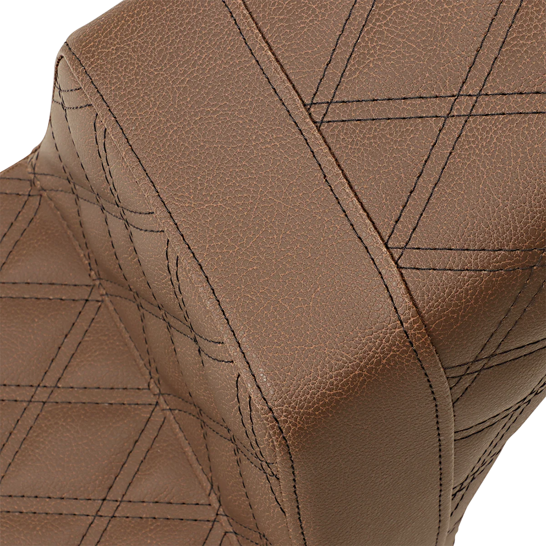 Saddlemen Step-Up Seat - Full Lattice Stitch - Brown - Scout Bobber I18-33-175BR - Side View