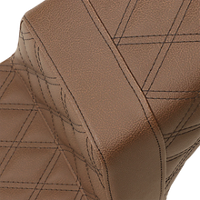 Load image into Gallery viewer, Saddlemen Step-Up Seat - Full Lattice Stitch - Brown - Scout Bobber I18-33-175BR - Side View