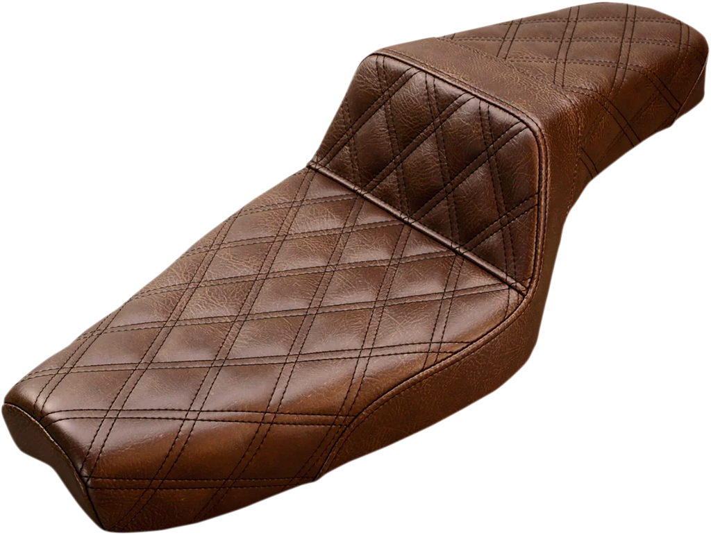 Saddlemen Step-Up Seat - Full Lattice Stitch - Brown - XL 807-03-175BR - Main Product View