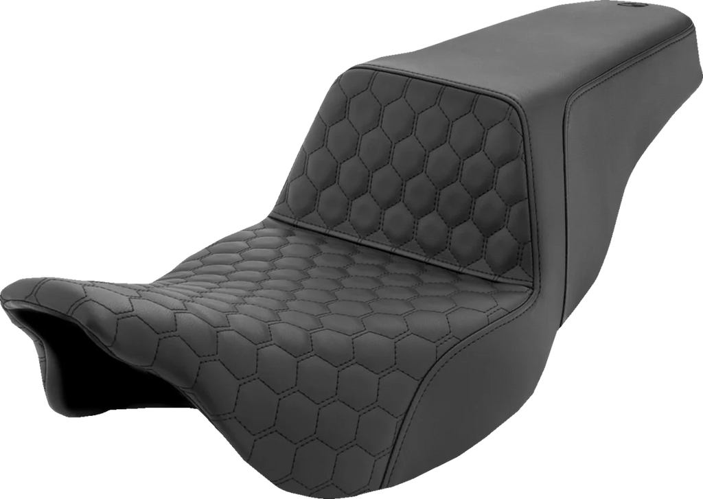 Saddlemen Step-Up Seat - Honeycomb - Black Stitching - FL '08-'23 808-07B-177 - Main Product View