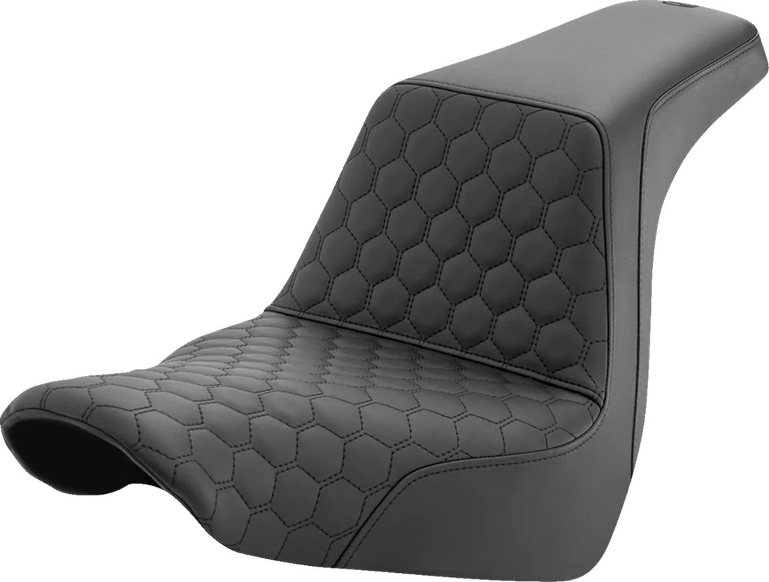 Saddlemen Step-Up Seat - Honeycomb - Dyna '06-'17 806-04-177 - Side View