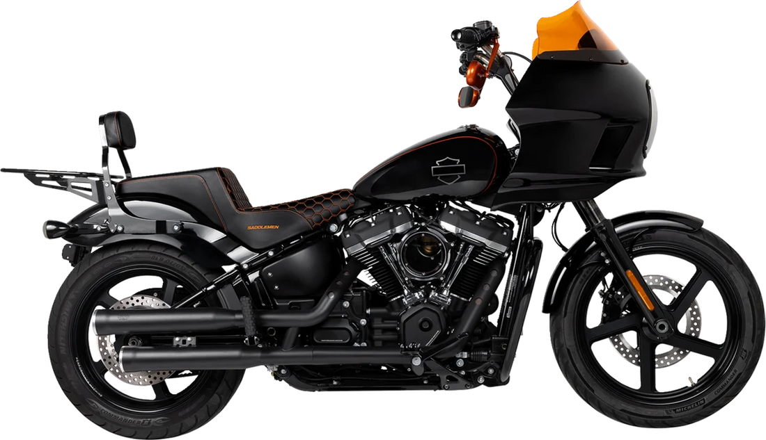 Saddlemen Step-Up Seat - Honeycomb - FXBB/FXST '18-'24 818-30-177 - Side View