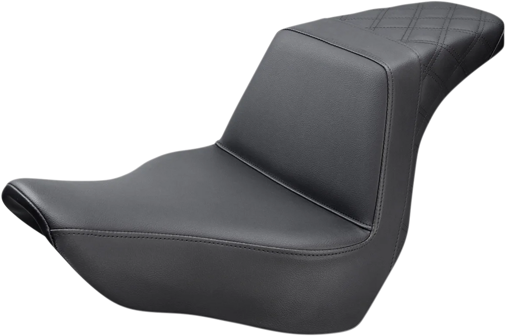 Saddlemen Step-Up Seat - Rear Lattice Stitch - Black 818-29-173 - Main Product View
