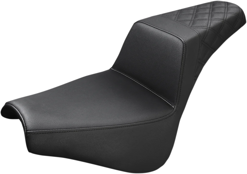 Saddlemen Step-Up Seat - Rear Lattice Stitch - Black 818-30-173 - Main Product View