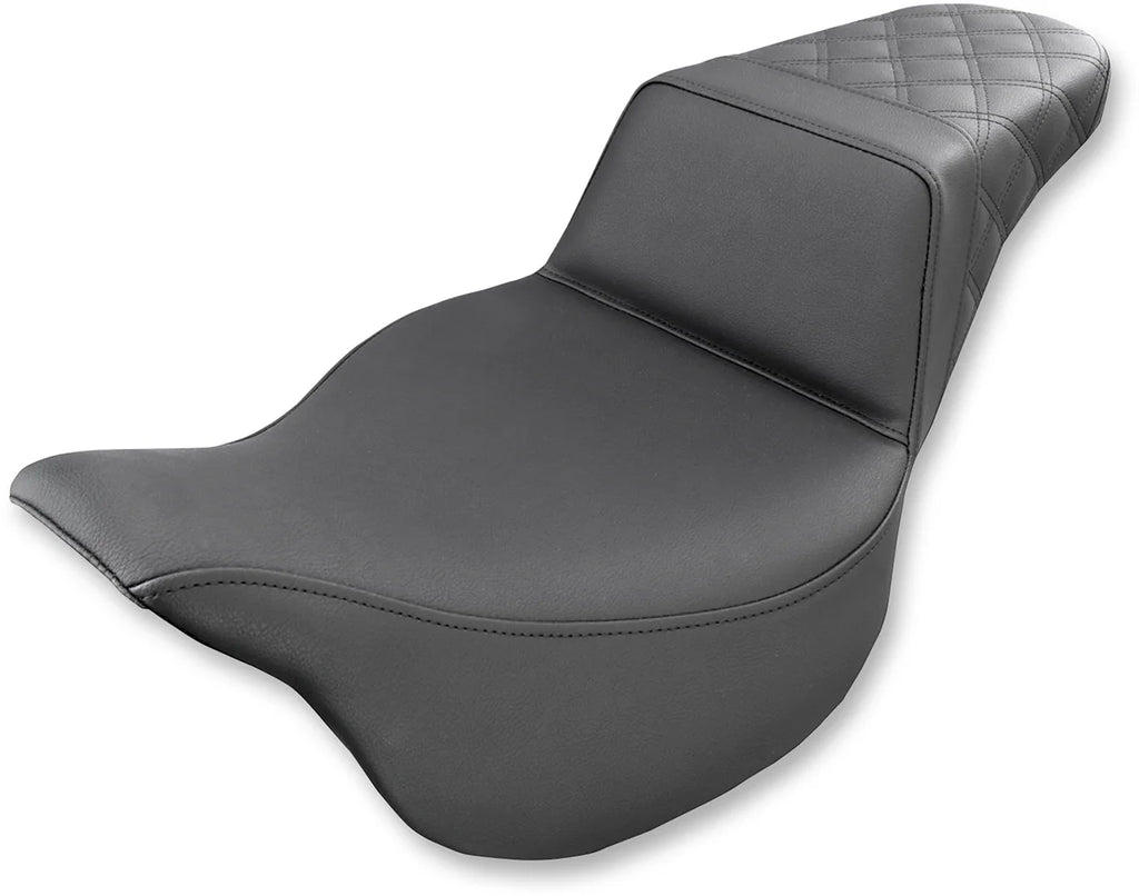 Saddlemen Step-Up Seat - Rear Lattice Stitch - Black - FL '08-'23 808-07B-173 - Main Product View