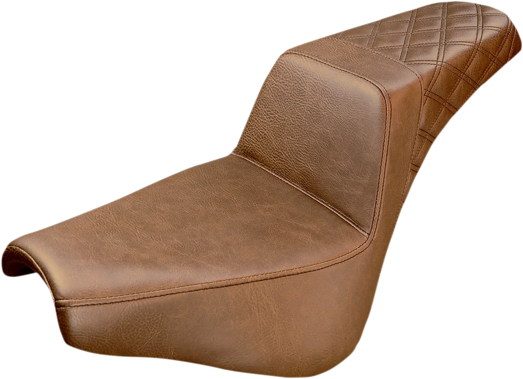 Saddlemen Step-Up Seat - Rear Lattice Stitch - Brown 818-30-173BR - Main Product View