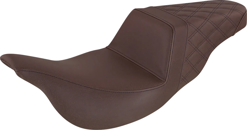 Saddlemen Step-Up Seat - Rear Lattice Stitch - Brown - FL '08-'23 808-07B-173BR - Main Product View
