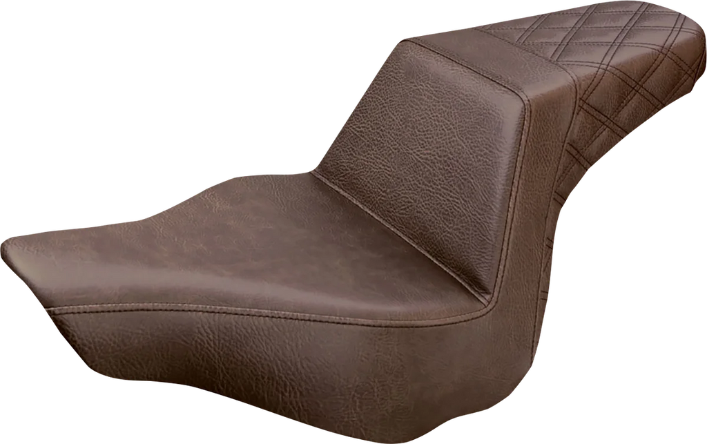 Saddlemen Step-Up Seat - Rear Lattice Stitch - Brown - FXSB 813-27-173BR - Main Product View