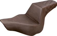 Load image into Gallery viewer, Saddlemen Step-Up Seat - Rear Lattice Stitch - Brown - FXSB 813-27-173BR - Main Product View