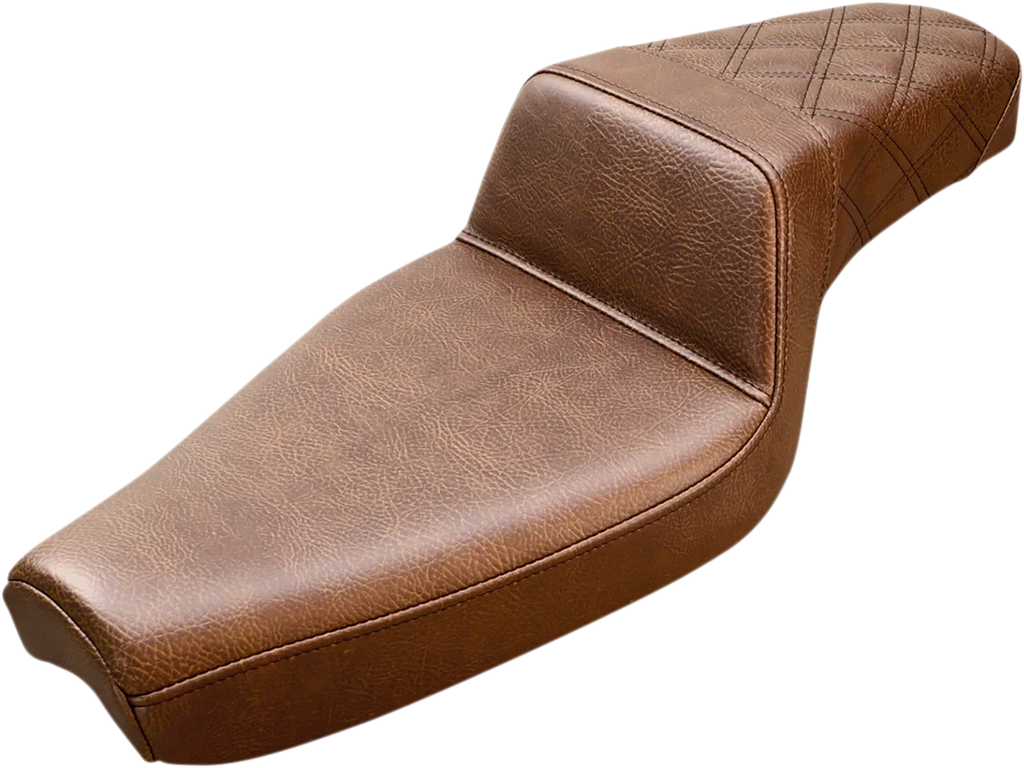 Saddlemen Step-Up Seat - Rear Lattice Stitch - Brown - XL 807-03-173BR - Main Product View