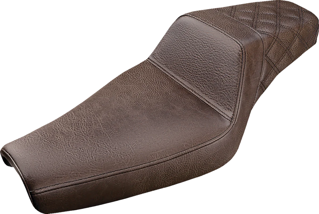 Saddlemen Step-Up Seat - Rear Lattice Stitch - Brown - XL 807-11-173BR - Main Product View