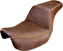 Load image into Gallery viewer, Saddlemen Step-Up Seat - Rear Lattice Stitched - Brown - Dyna 806-04-173BR - Main Product View