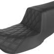 Load image into Gallery viewer, Saddlemen Tour Step-Up Seat - Front Lattice Stitch - Black - FL '08-'22 808-07B-192 - Main Product View