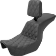 Load image into Gallery viewer, Saddlemen Tour Step-Up Seat - Rider Backrest - Front Lattice Stitch - Dyna '06-'17 806-04-192BR - Main Product View