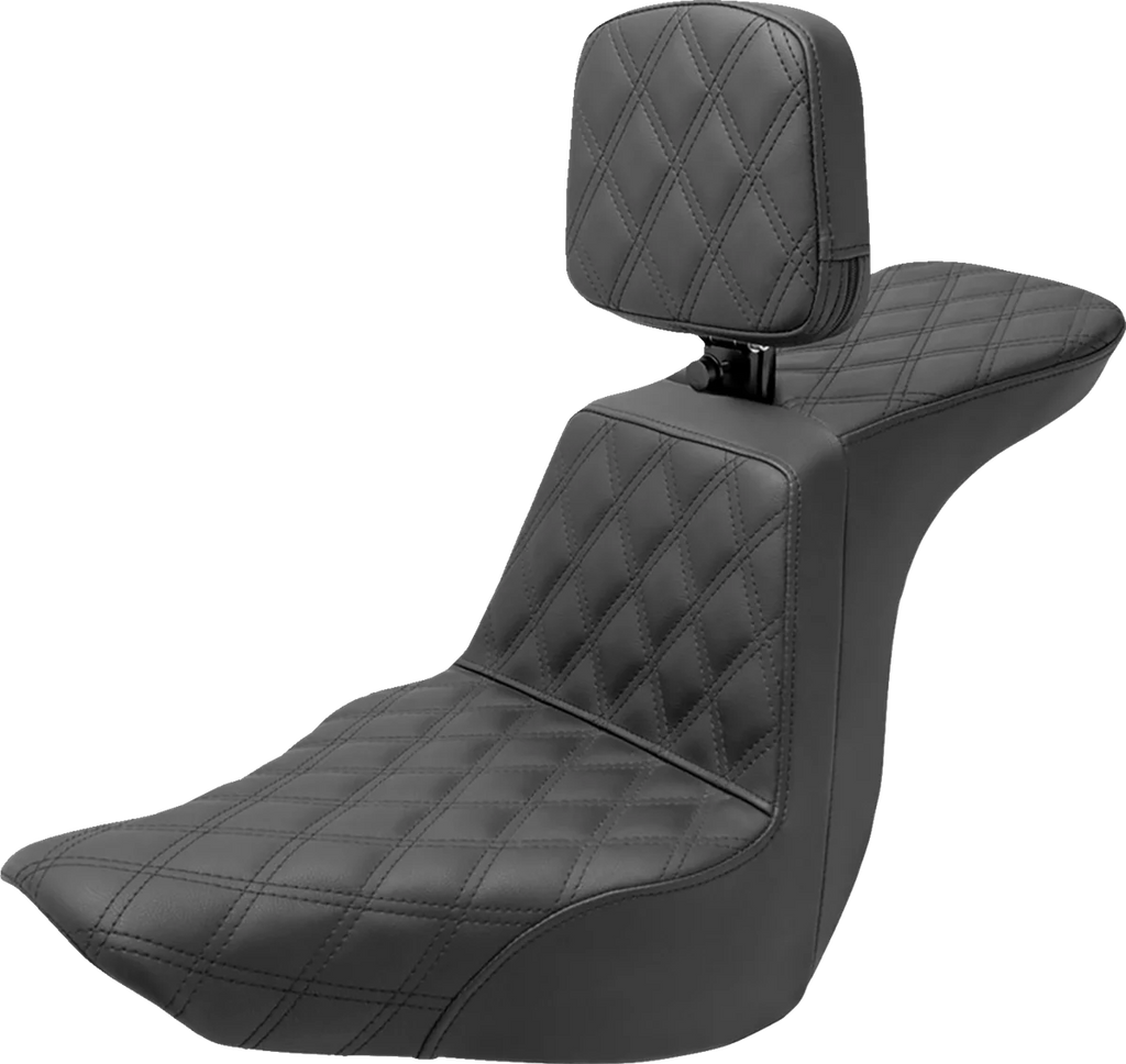 Saddlemen Tour Step-Up Seat - Rider Backrest - Full Latice Stitch - FLSB/FXLR '18-'23 818-29-195BR - Main Product View