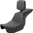 Load image into Gallery viewer, Saddlemen Tour Step-Up Seat - Rider Backrest - Full Lattice Stitch - Dyna '06-'17 806-04-195BR - Main Product View