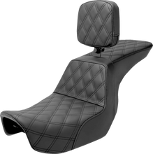 Load image into Gallery viewer, Saddlemen Tour Step-Up Seat - Rider Backrest - Full Lattice Stitch - Dyna '06-'17 806-04-195BR - Main Product View