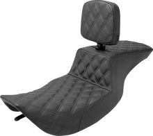 Load image into Gallery viewer, Saddlemen Tour Step-Up Seat - Rider Backrest - Full Lattice Stitch - FLHR/FLHX '97-'07 897-06-195BR - Main Product View