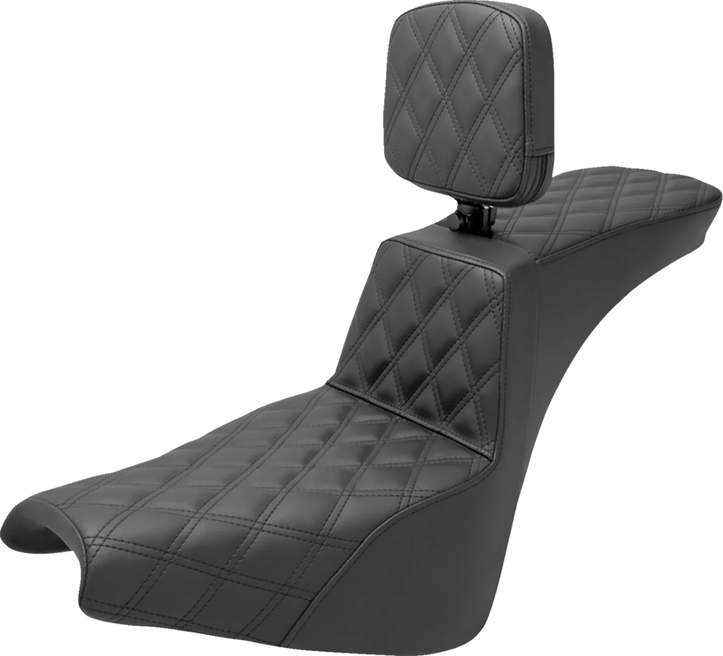Saddlemen Tour Step-Up Seat - Rider Backrest - Full Lattice Stitch - FXBB/FXST '18-'23 818-30-195BR - Main Product View