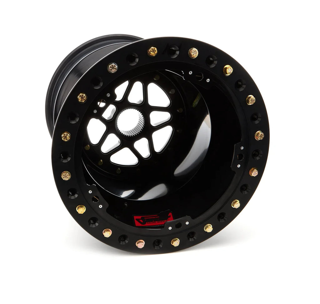 Sander Engineering Sprint Wheel 15x18 6in BS Outside Lock Black S15-186-SO2-B