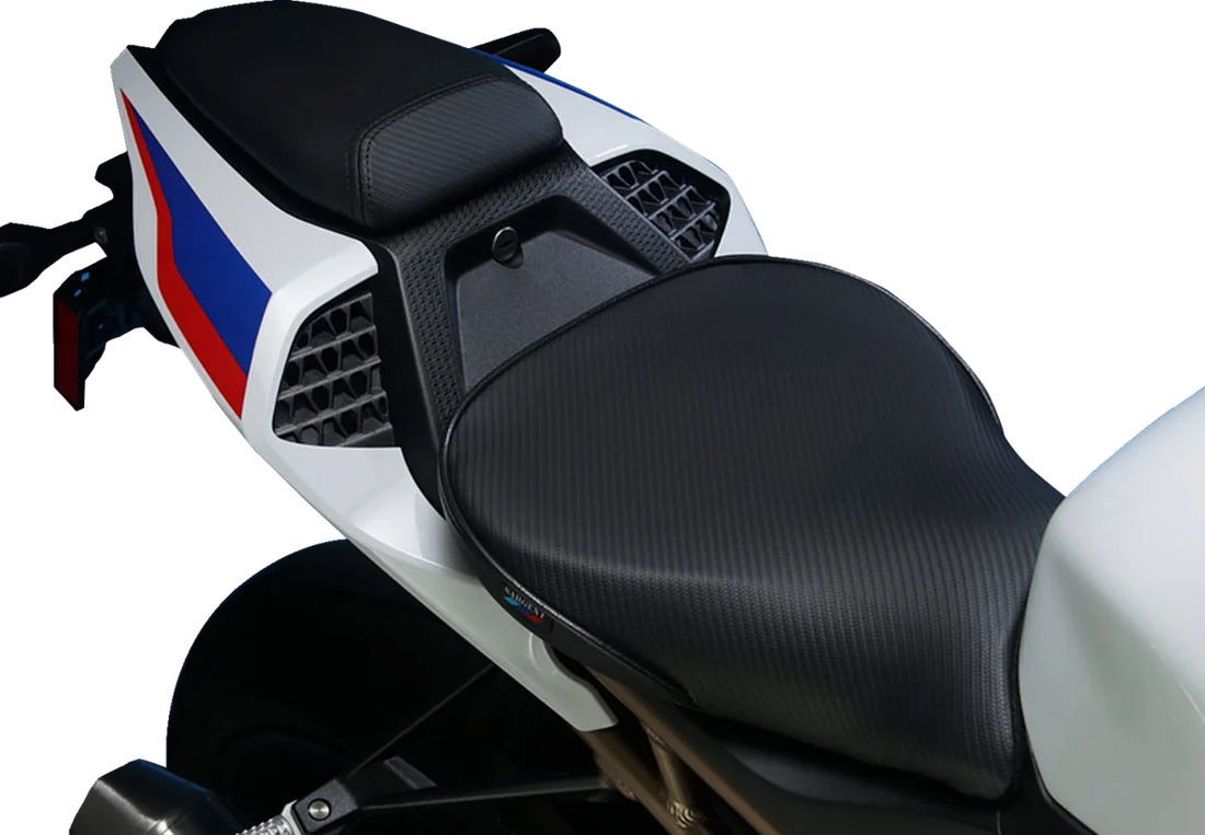 Sargent Seat Front Seat - with Rear Cover - CBX/Black Welt - BMW - Back View
