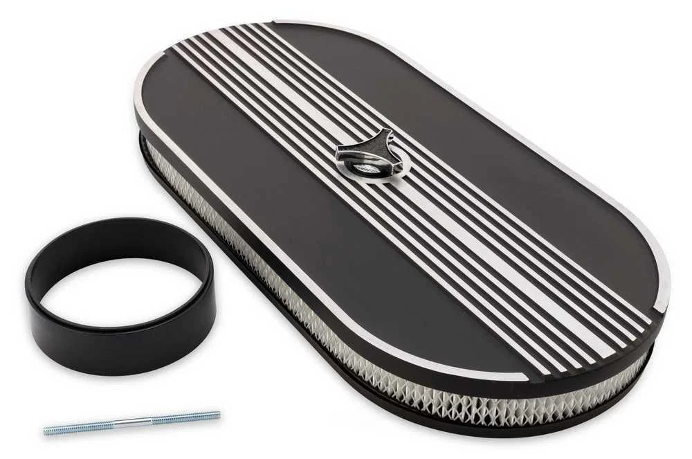 Scott Drake Aluminum Oval Air Cleaner Assembly Black S1MS-9600-P fits 1964-1973 Ford Mustang 2V/4V - Additional View 5
