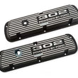 Load image into Gallery viewer, Scott Drake Aluminum Valve Cover w/302 Powered by Logo Wrinkle Black Finish 6A582-302 fits 1968-1973 Ford Mustang - Side View