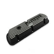 Load image into Gallery viewer, Scott Drake Aluminum Valve Covers Black with Powered by Logo 6A582-B fits 1966-1977 Ford Bronco - Main Product View