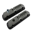 Load image into Gallery viewer, Scott Drake Aluminum Valve Covers Black with Powered by Logo 6A582-B fits 1966-1977 Ford Bronco - Side View