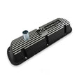 Load image into Gallery viewer, Scott Drake Aluminum Valve Covers Black with Powered by Logo 6A582-B fits 1966-1977 Ford Bronco - Installation View