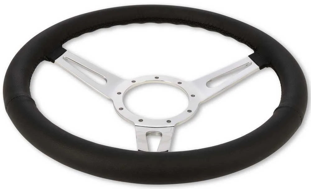 Scott Drake Corso Feroce 15" Black Leather Steering Wheel 9 Hole S1MS-3600-BK fits 1965-1973 Ford Mustang - Installation View
